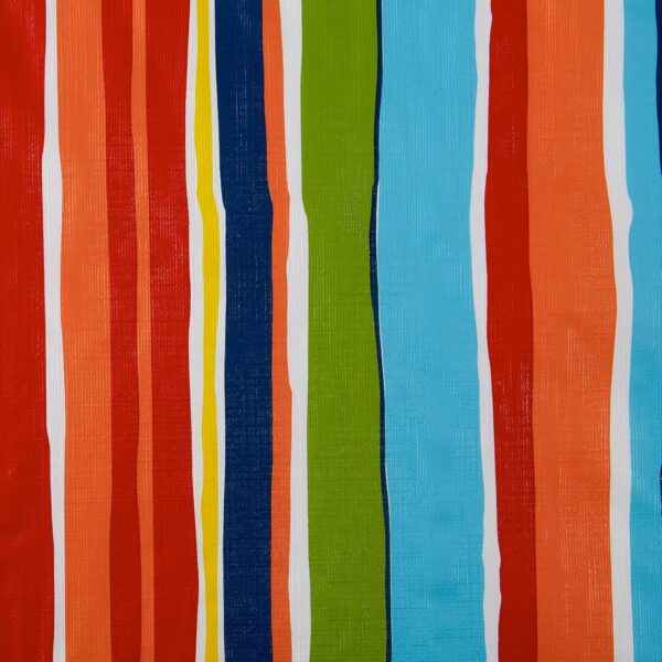 Vinyl Tabletop Collection Indoor/Outdoor Spill-Proof Flannel Backed Tablecloth, Rectangle, 60x102, Summer Stripe 3