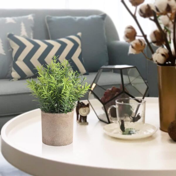 Artificial Mini Potted Eucalyptus, 3 Packs Artificial Plastic Plant Greenery with Pot for Home, Office Desk Decoration 3