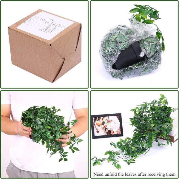 Fake Hanging Plants, Artificial Small Potted Plants for Indoor Outdoor Aesthetic Office Living Room Shelf Decor (1 Pack) 4
