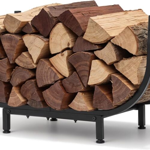 1 30" Firewood Rack Outdoor Indoor, Heavy Duty Firewood Storage Holder Rustproof, Stable Log Holder and Metal Fireplace Decor Organizer Space Saving
