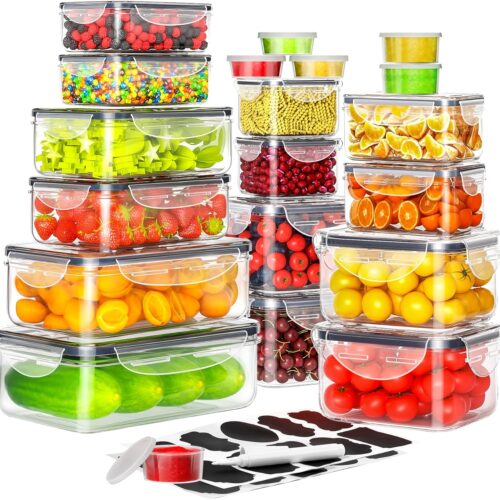 1 40 PCS Food Storage Containers with Lids Airtight (20 Containers & 20 Lids), Plastic Storage Meal Prep Container-Stackable 100% Leakproof & Microwave Organization and Storage Sets, Lunch Containers
