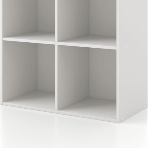 1 Apexa 4-Cube Storage Organizer Shelves, Stackable Wood Bookcase Fits Cubby Bins for Organization, Dorm Teen Room Decor & Home Office, White
