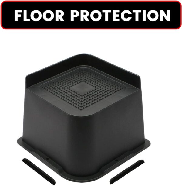 Bed Risers Heavy Duty, Oversized Furniture Risers, Support Up to 6000 Lbs, Lift 4 inch for Couch, Sofa, Table,Chair (Black 4 Pack, 4 inch) 2