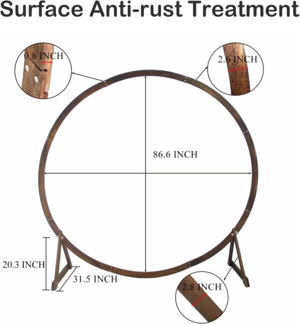 7.5FT Circle Wood Arch for Wedding Ceremony Arbor Backdrop Stand for Garden Wedding Parties 3