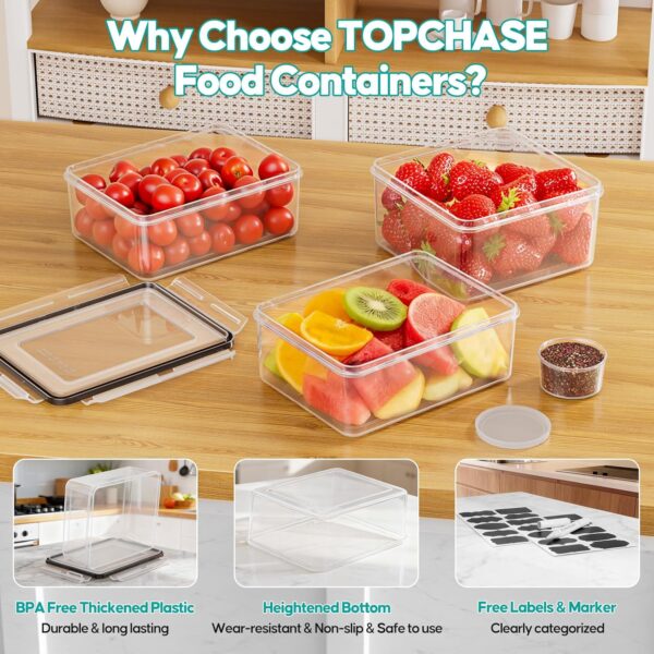 40 PCS Food Storage Containers with Lids Airtight (20 Containers & 20 Lids) - Plastic Food Containers for Kitchen Storage Reusable BPA-Free Leakproof Meal Prep Container with Labels & Pen 3