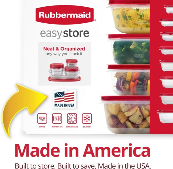 EasyStore Large Containers, 18-Piece Set, Food Storage Containers with Lids 3