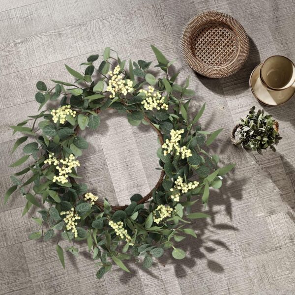 20'' Eucalyptus Wreath for Front Door, Porch, Window - Green Decor for Home, Farmhouse - Spring, Summer, Fall, All Seasons 3