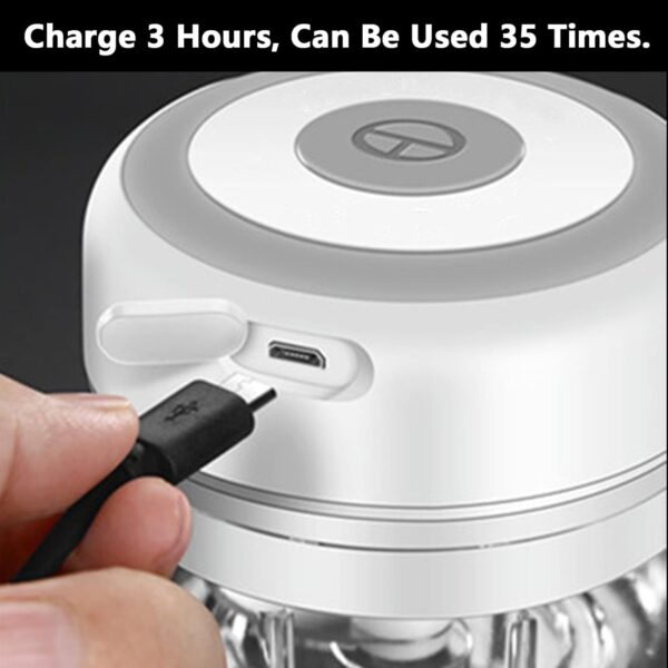 Electric Mini Garlic Chopper, 100ML Food Chopper Garlic Mincer USB, Portable Small Food Processor for Vegetables 3