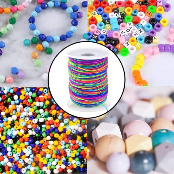 1mm Stretchy Bracelet String, Sturdy Rainbow Elastic String Elastic Cord for Jewelry Making, Necklaces, Beading and Crafts 3