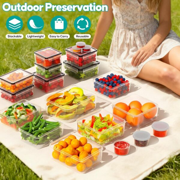40 PCS Food Storage Containers with Lids Airtight (20 Containers & 20 Lids) - Plastic Food Containers for Kitchen Storage Reusable BPA-Free Leakproof Meal Prep Container with Labels & Pen 4