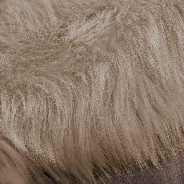 2x3 Brown Beige Small Faux Fur Rug Fluffy Furry Rugs Throw Rug Washable Shag Plush Soft Rugs for Living Room Bedroom and Dorm 4
