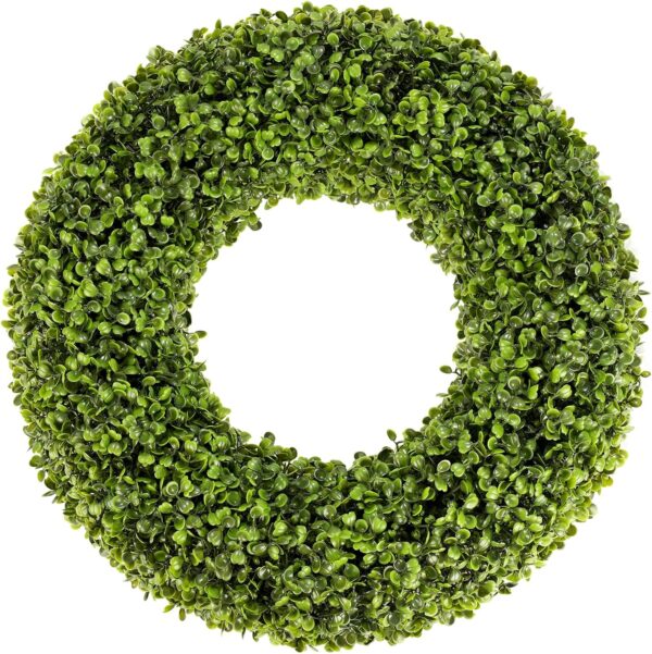 Boxwood Wreath,20inch Wreath for Front Door Greenery Wreath Outdoor/Indoor Green Home Round All Year Round Farmhouse St Patricks Day Decorations 1