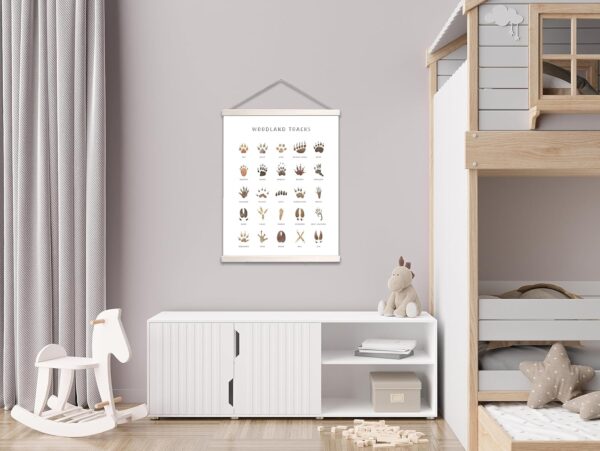 AWISBI Woodland Animal Tracks Hanging Poster, Woodland Nursery Decor 16x20 Inch, Animal Tracks Canvas Artwork, Forest Nursery Decor, Boy Nursery Wall Decor For Kids 4