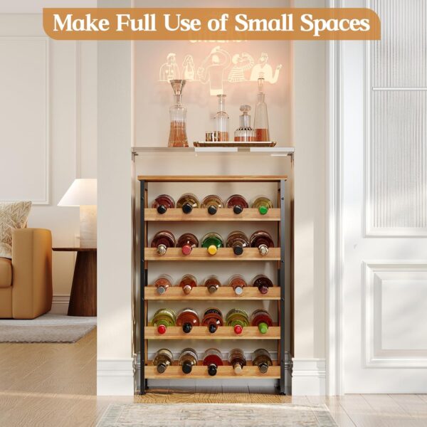 25 Bottle Wine Rack Freestanding Floor Rustic Wine Holder Stand 5 Tier Wobble-Free Tall Wine Racks Wine Large Display Storage Shelf for Cellar Kitchen 21.6''L x 10.6''W x 31.8''H 4