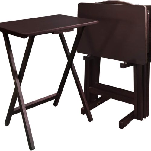 Casual Home 5 Piece Tray Table Set, Espresso