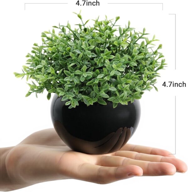 Velener Fake Sage Plants for Shelf Decor, Small Artificial Succulents Grass Desk Plant for Office Women, Mini Faux Plant Indoor, Masculine Home Decor, Coffee Table Decor in Pot 2
