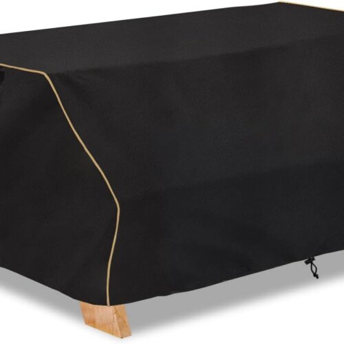 WF3954MAX_1 Bitubi 70 / 72 Inch Waterproof Picnic Table Cover With Bench Covers,Classic Black Wind Dust Proof Anti-UV, 72”Outdoor Cover For Picnic Table