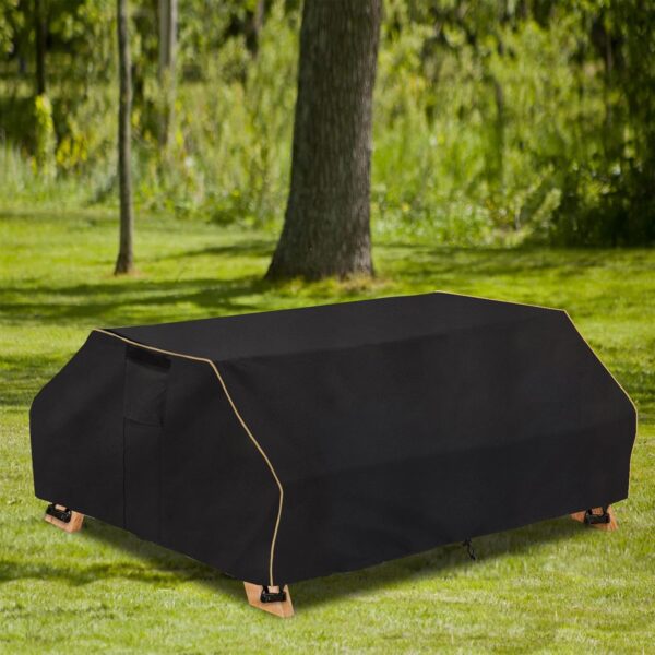 Bitubi 70 / 72 Inch Waterproof Picnic Table Cover With Bench Covers,Classic Black Wind Dust Proof Anti-UV, 72”Outdoor Cover For Picnic Table 4