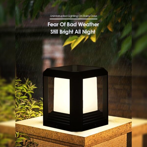 Outdoor Post Lights,Fits 5.91"x5.91"x6.34" Wooden Fence Deck Patio Garden, LED Lamp Post Waterproof Lantern 13W 3000K Modern Black Outdoor Column Lamps ETL certificated… 2