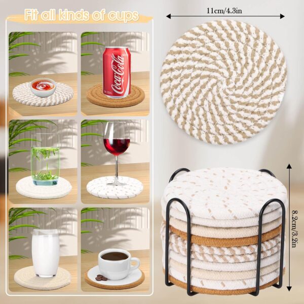 Billbotk 10 Pieces Boho Coasters for Drinks, Absorbent Drink Coasters Set for Home Decor, Fall Decorations for Home and Farmhouse, 4.3 Inches 3
