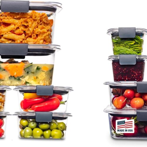 1 Brilliance BPA-Free Airtight Food Storage Containers, 24-Piece Set, Easy for Meal Prep, Lunch & Leftovers