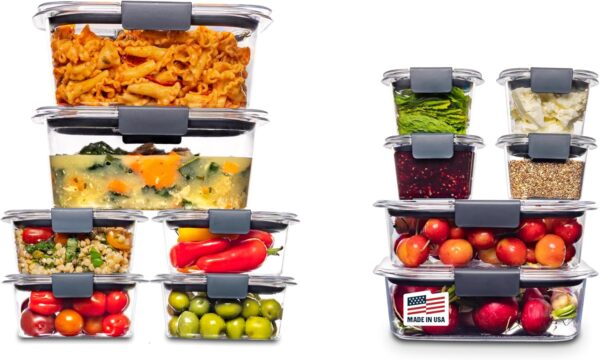 Brilliance BPA-Free Airtight Food Storage Containers, 24-Piece Set, Easy for Meal Prep, Lunch & Leftovers 1