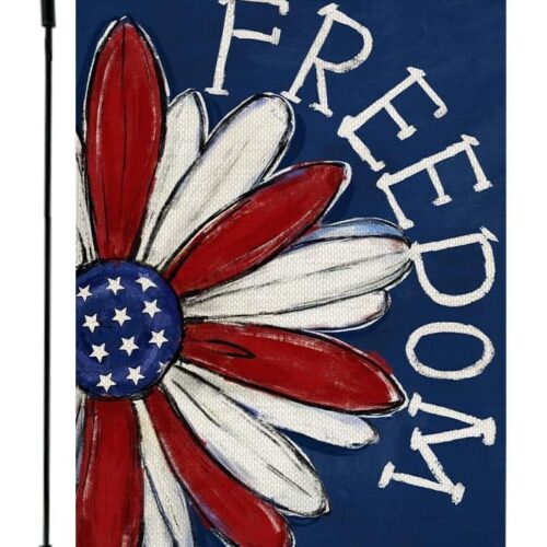 1 Patriotic Garden Flag 12x18 Double Sided Small Burlap 4th of July Decoration for Outside Yard