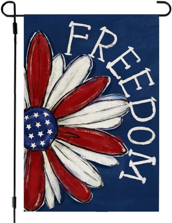Patriotic Garden Flag 12x18 Double Sided Small Burlap 4th of July Decoration for Outside Yard 1