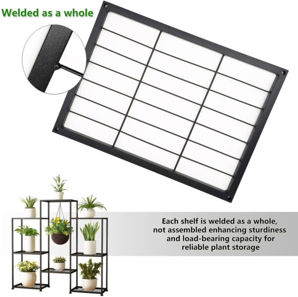 Metal Plant Stand Indoor Metal Plant Stands Outdoor Tiered Plant Shelf for Multiple Plants, 4 Tiers 8 Potted Plant Rack Holder Garden Shelves Flower Stand for Living Room Patio Corner (8 Tiers-B) 4