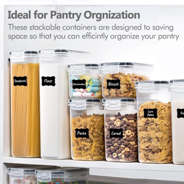 Airtight Food Storage Containers Set, 14 PCS Kitchen Storage Containers with Lids for Flour, Sugar and Cereal, Plastic Dry Food Canisters for Pantry Organization and Storage 4