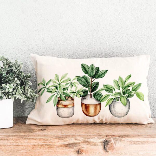 PANDICORN Botanical Boho Spring Throw Pillow Covers 12x20 Inch Green Plant Greenery Outdoor Spring Summer Decor Farmhouse Lumbar Decorative Throw Pillows Cases Decorations for Couch Sofa Porch 3