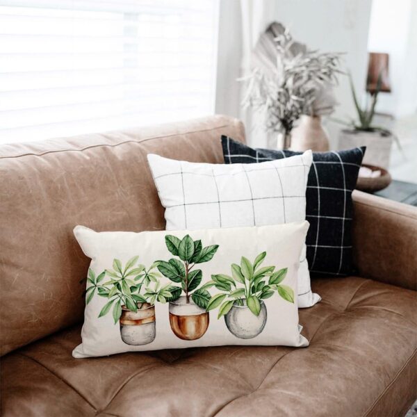 PANDICORN Botanical Boho Spring Throw Pillow Covers 12x20 Inch Green Plant Greenery Outdoor Spring Summer Decor Farmhouse Lumbar Decorative Throw Pillows Cases Decorations for Couch Sofa Porch 4
