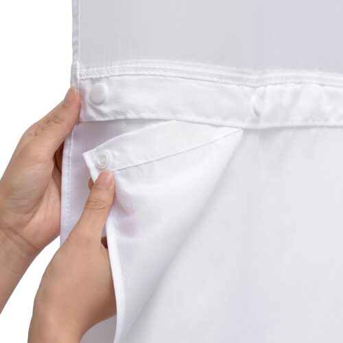 KHLS-SEV-AP-1805_1 Conbo Mio 1 Pack Hotel Fabric Snap in Shower Curtain Liner Replacement Removable Water Repellent Liner for Bathroom Shower Curtain Liner 70W X 54H