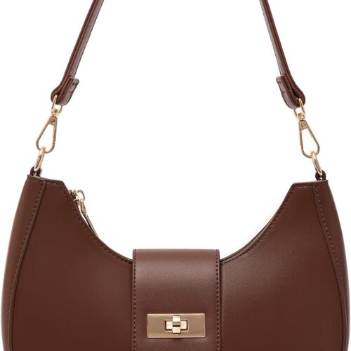 KHLS-SEV-AP-319_1 Crescent Shoulder Bag for Women Retro Vegan Leather Crossbody Bags Tote HandBag Underarm Purses