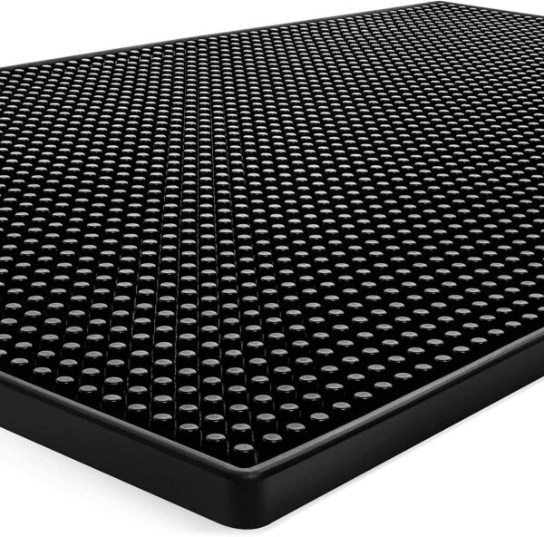 Tebery 2 Pack Black Bar Mat, 18" x 12" Rubber Dish Drying Mat for Countertop, Non Slip Cocktail Service Spill Mats for Bartending, Coffee Bar Mats Accessories for Home Kitchen 3