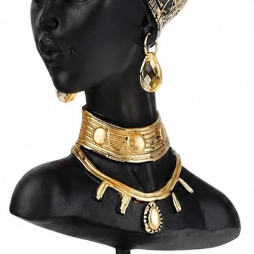 WF4854MAX_1 African Statue and Sculptures for Home Decorations, African Art Tribal Lady Figurines Head Statues, American Bust Statue, Home Decor Accent, Suitable for Living Room, Office, Desktop Decor