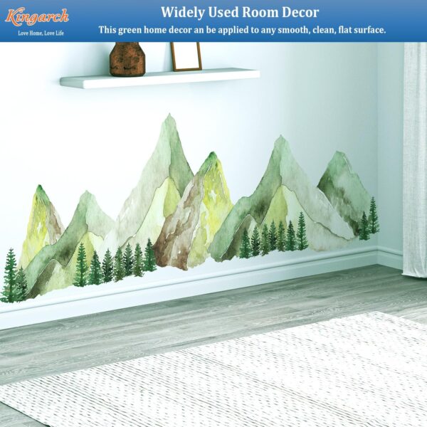 Large Mountain Wall Decals, Green Pine Tree Peel and Stick Vinyl Wall Stickers & Murals, Removable Home Room Wall Decor for Bedroom Living Room Bedroom Classroom Office Nursery 3