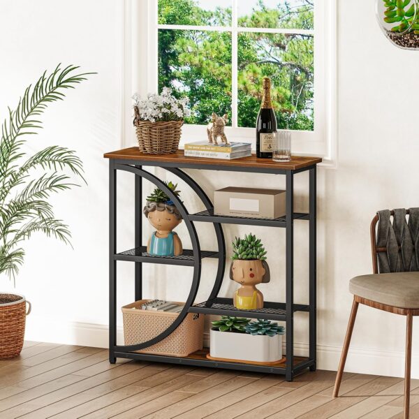 Snughome Entryway Table, Narrow Console Table, Industrial Sofa Table with 5 Tier Storage Shelves, Entrance Table for Hallway, Behind The Couch, Living Room, Foyer 4