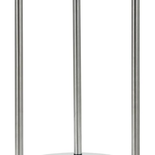 1 Designs2Go Classic Glass 2 Tier Round End Table 15.75" - Modern Side Table for Living Room, Tempered Glass Table with Storage Shelves for Bathroom, Bedroom, Office, Glass/Chrome