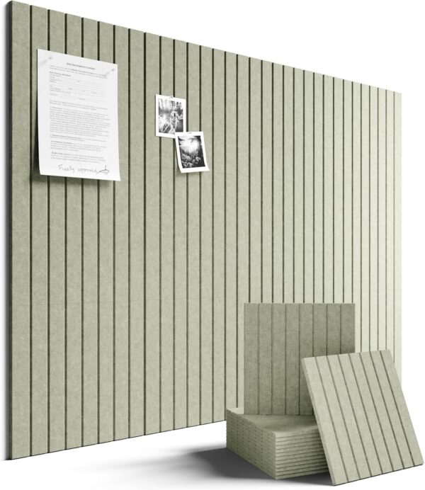 Large Felt Bulletin Board 48" x 36" Cork Board Alternative-12 Pack with 64 Safe Removable Adhesive Tabs, Cork Boards for Walls Cork Board for Home Office Classroom Pin Board - Sage Green 1