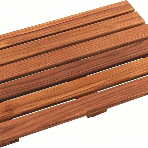 1 Teak Shower Mat, Non-Slip Bath Mat, Luxury Spa Mat, Wooden Mat for Bathtub, 20 x 13 in