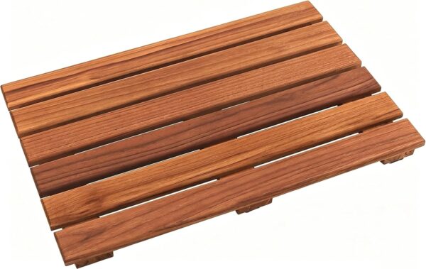Teak Shower Mat, Non-Slip Bath Mat, Luxury Spa Mat, Wooden Mat for Bathtub, 20 x 13 in 1