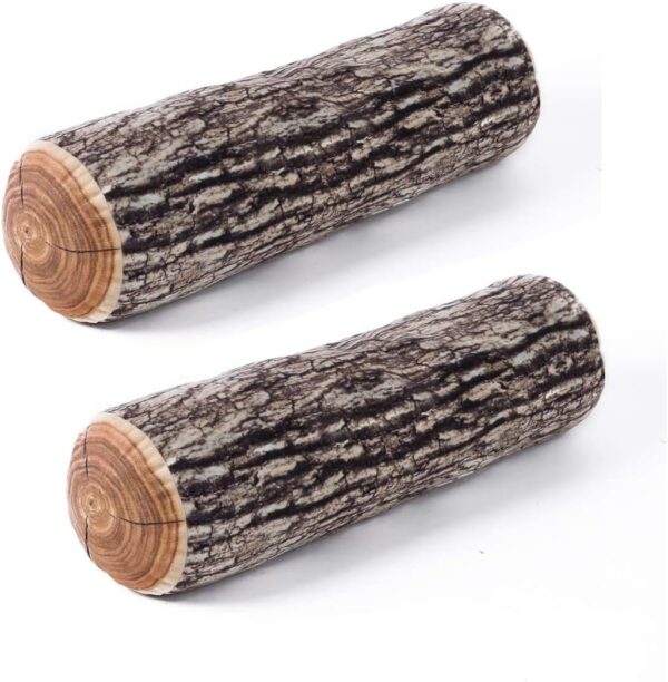 HYSEAS Decorative Round Throw Pillow, 3D Digital Print Comfortable Funny Cute Wood Log Pillow Cylinder Floor Cushion for Home, Couch, Sofa, Bedroom, Living Room Decor, Trunk, 2 Pack 1