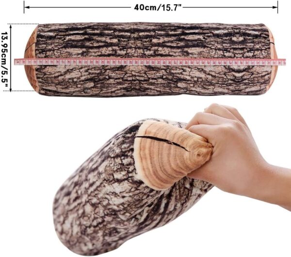 HYSEAS Decorative Round Throw Pillow, 3D Digital Print Comfortable Funny Cute Wood Log Pillow Cylinder Floor Cushion for Home, Couch, Sofa, Bedroom, Living Room Decor, Trunk, 2 Pack 2