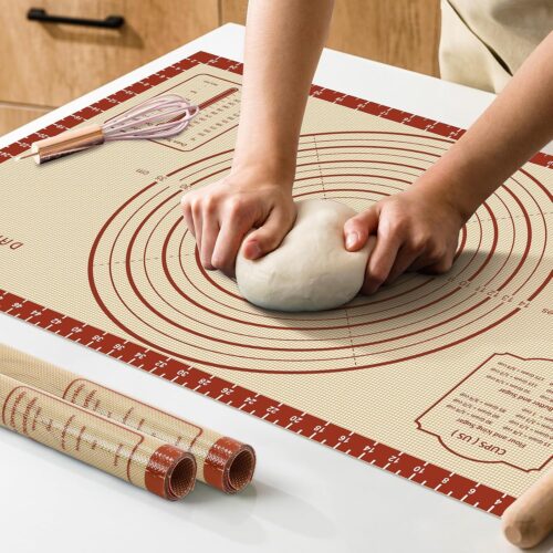 WF11663MAX_1 26x16 Inch Extra Thick Silicone Baking Mat with Measurements, Non-slip and Reusable - For Cookies, Bread, Pastry