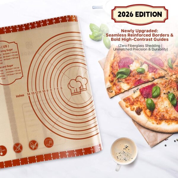 26x16 Inch Extra Thick Silicone Baking Mat with Measurements, Non-slip and Reusable - For Cookies, Bread, Pastry 2