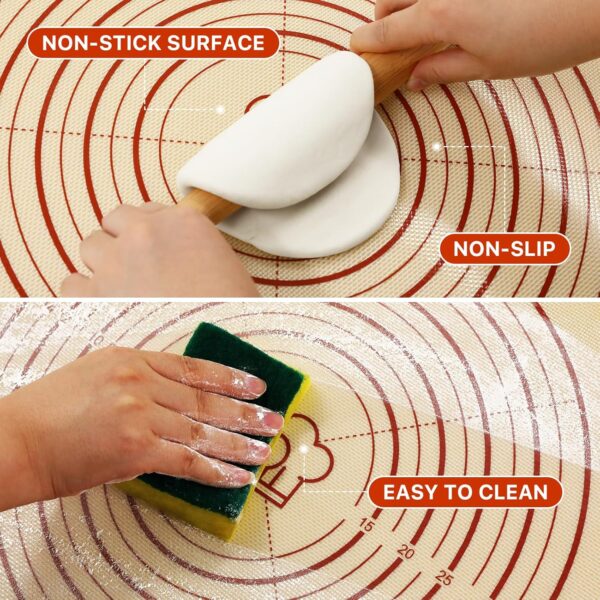 26x16 Inch Extra Thick Silicone Baking Mat with Measurements, Non-slip and Reusable - For Cookies, Bread, Pastry 4