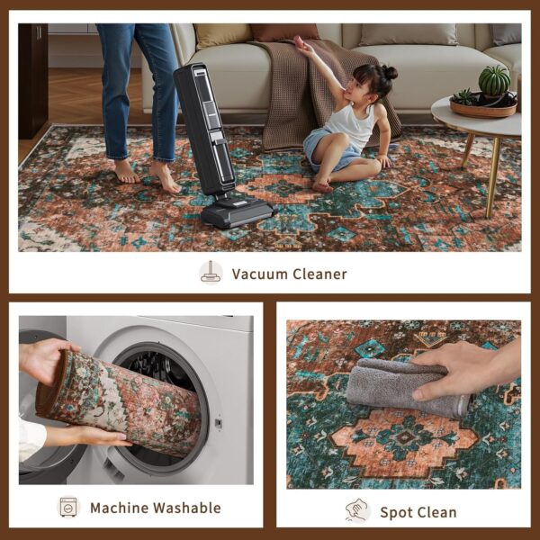 Ciicool Washable 2x3 Entry Rug, Small Rugs for Entryway Kitchen Bathroom Door Mat Indoor Entrance, Non Slip Rubber Backing, Stain & Fade Resistant,Oriental Low-Pile Throw Carpet 4