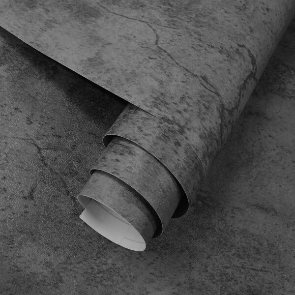 3YECAO 16"×118" Thick Blue Grey Peel and Stick Concrete Wallpaper 3d Faux Gray Concrete Contact Paper Vinyl Wrap DIY Self Adhesive Matte Grey Cement Wallpaper Tile Sticker for Countertops Walls Drawer 1