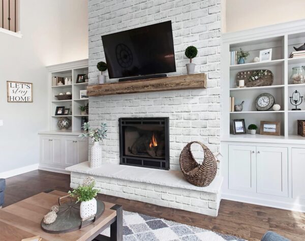 Timeet Peel and Stick Wallpaper Brick Contact Paper White Grey 3D Wall Paper Self Adhesive Removable for Bedroom Bathroom Living Room Decoration 17.7in x 78.7in 4